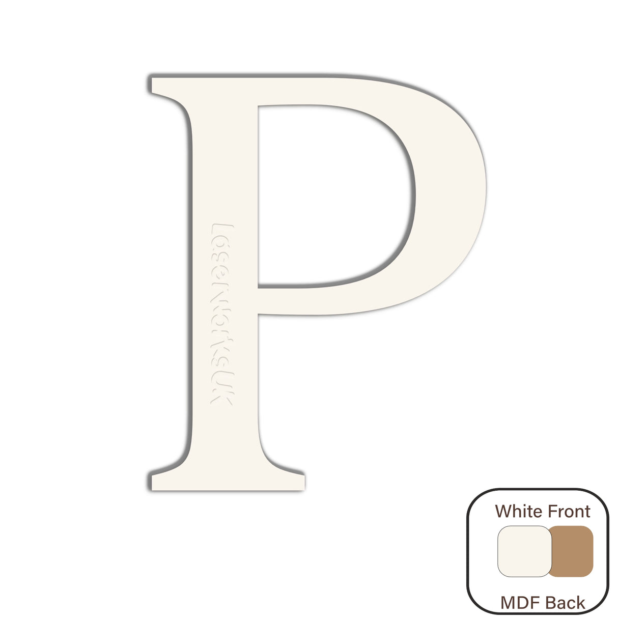 White Engraved Wooden Alphabet Letters - Laserworksuk