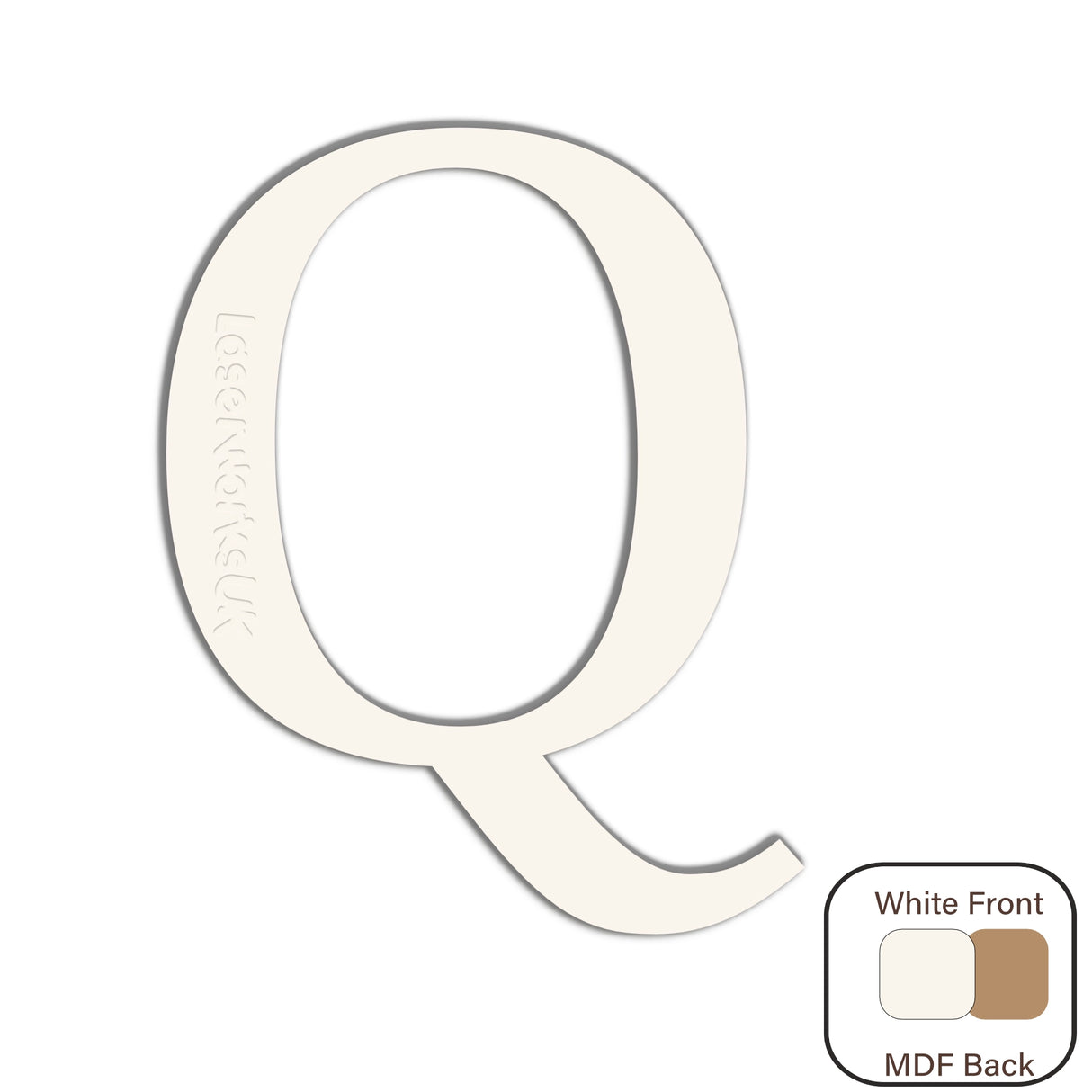 White Engraved Wooden Alphabet Letters - Laserworksuk