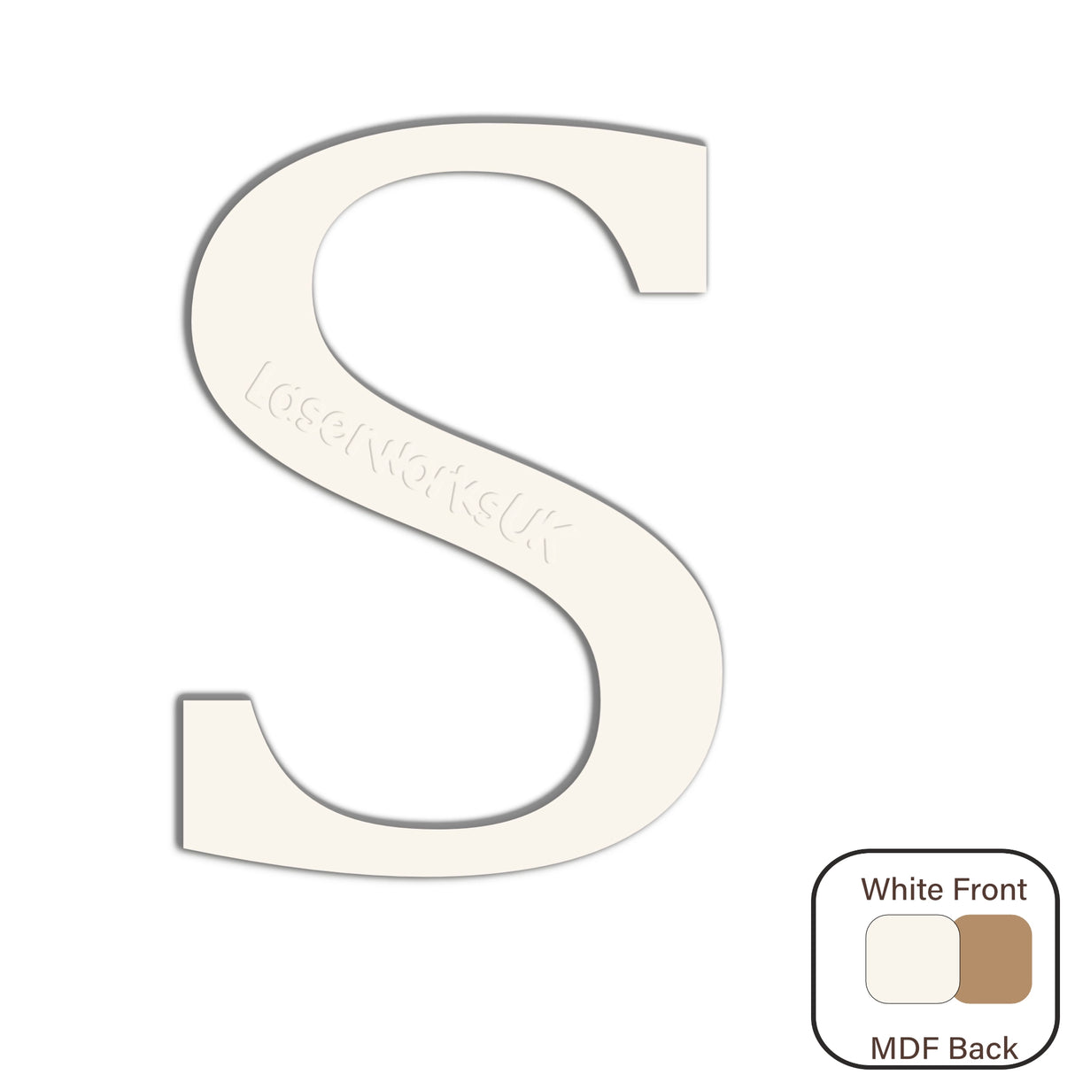 White Engraved Wooden Alphabet Letters - Laserworksuk