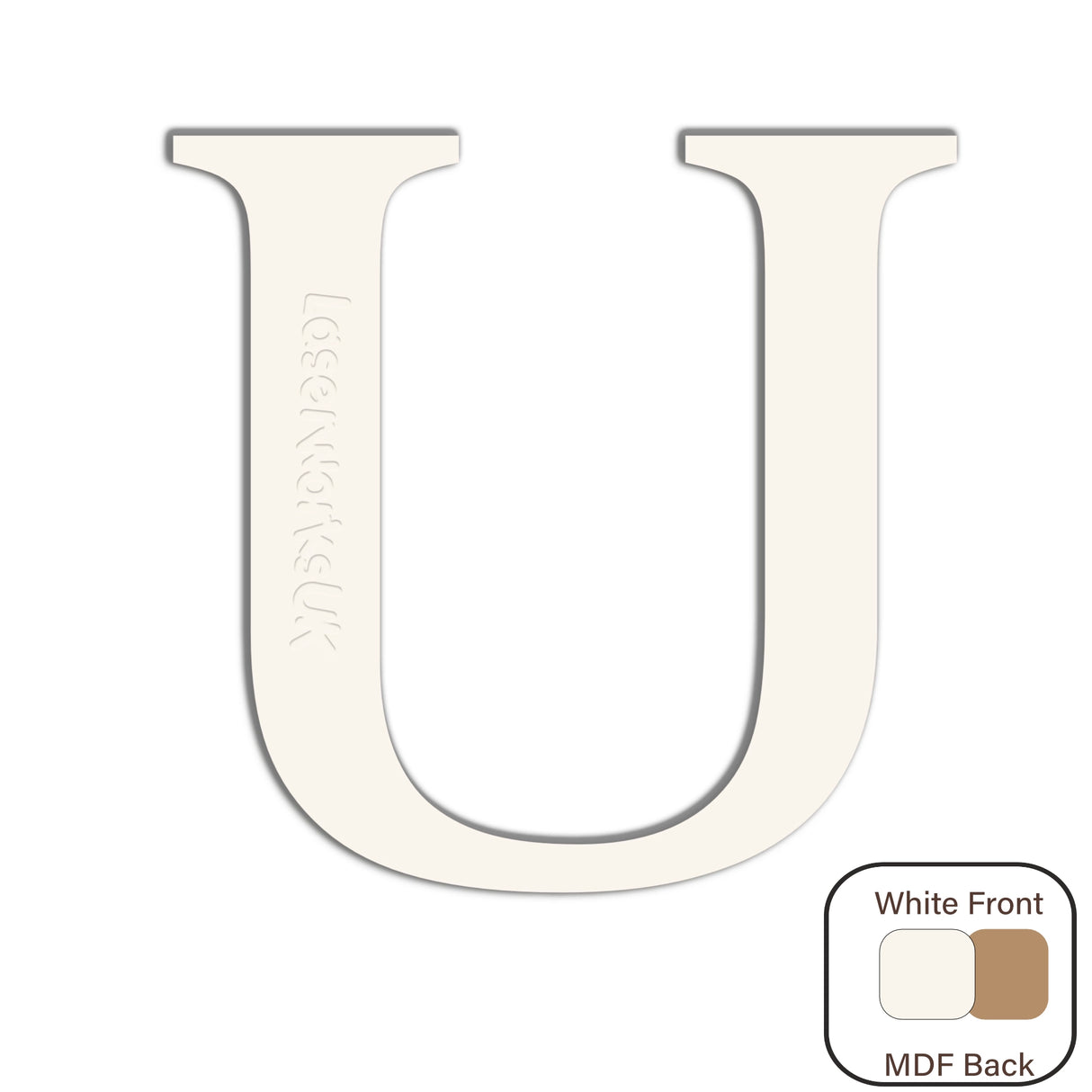 White Engraved Wooden Alphabet Letters - Laserworksuk