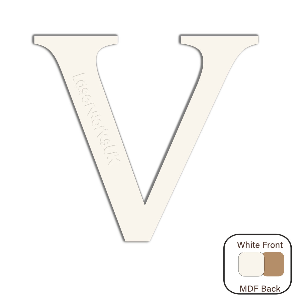 White Engraved Wooden Alphabet Letters - Laserworksuk