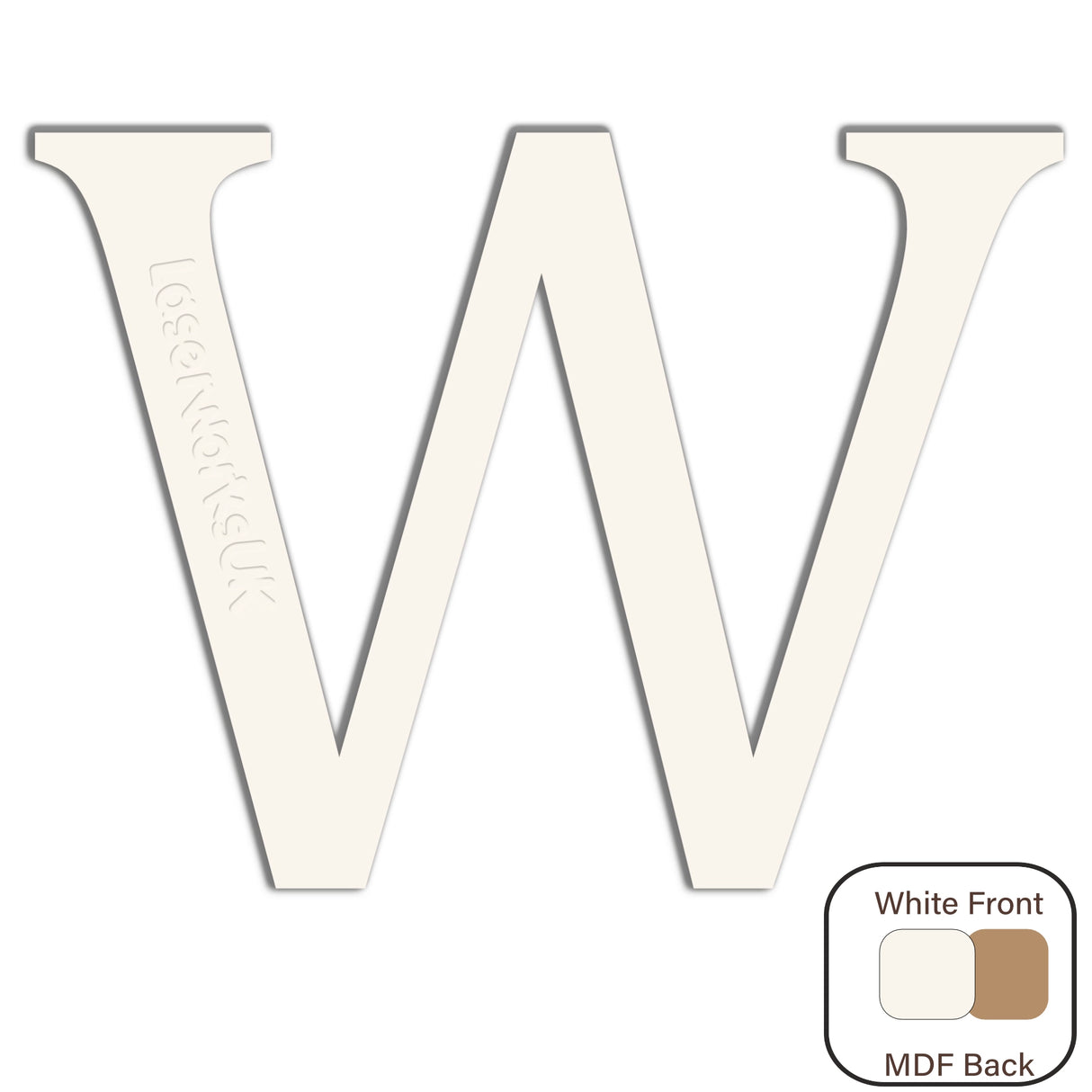 White Engraved Wooden Alphabet Letters - Laserworksuk