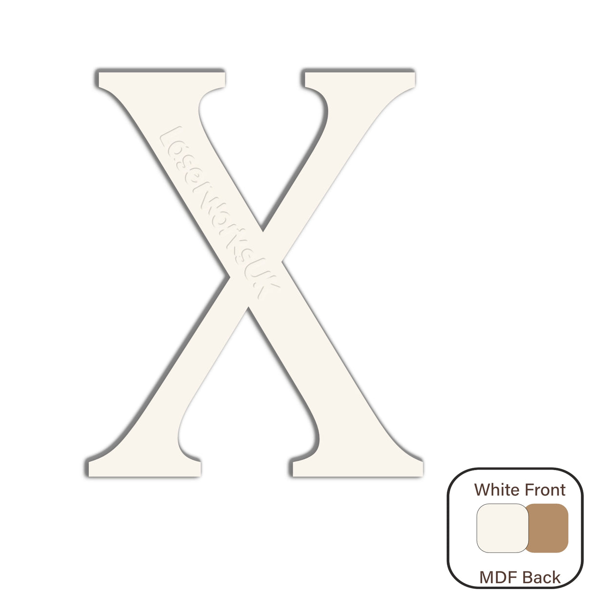 White Engraved Wooden Alphabet Letters - Laserworksuk