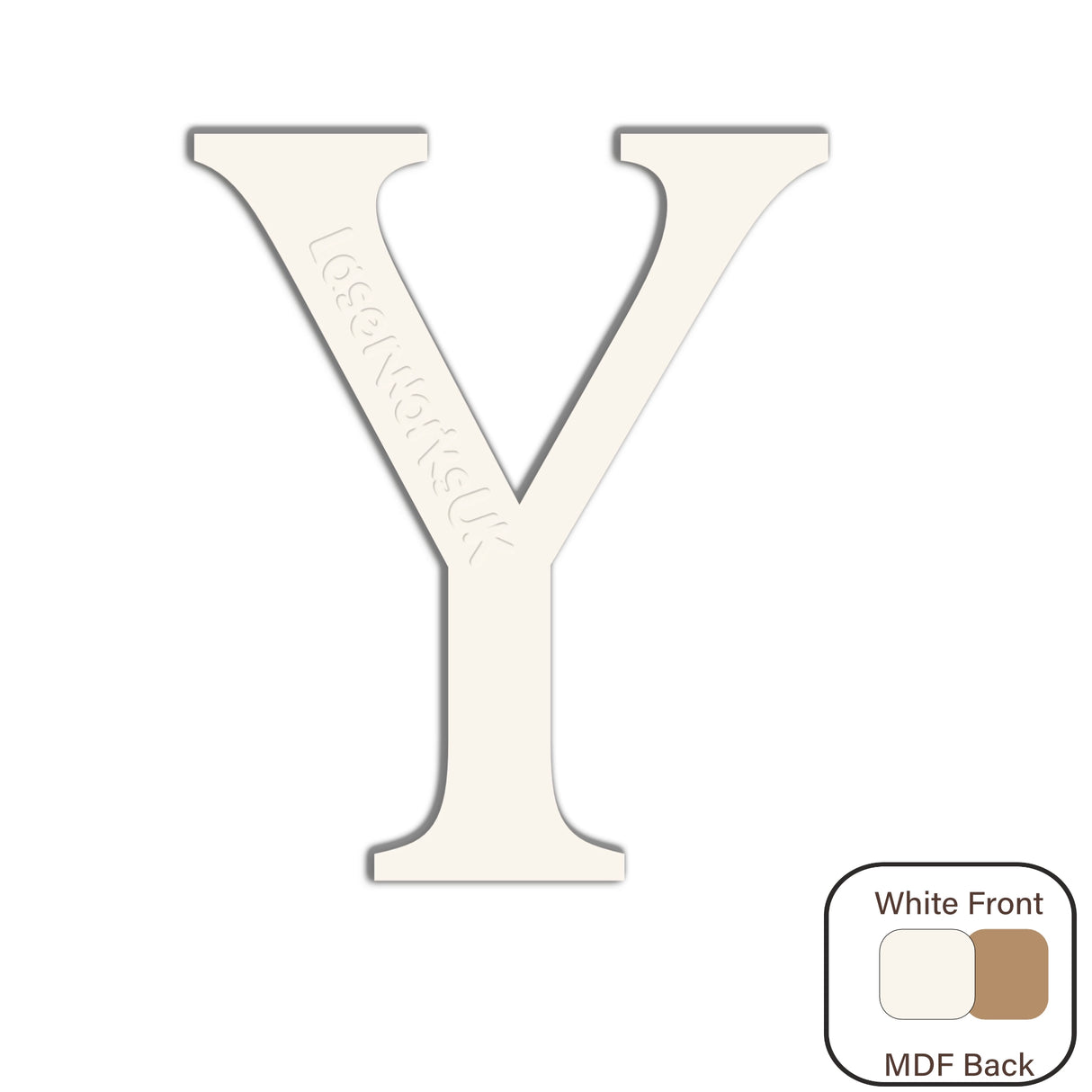 White Engraved Wooden Alphabet Letters - Laserworksuk