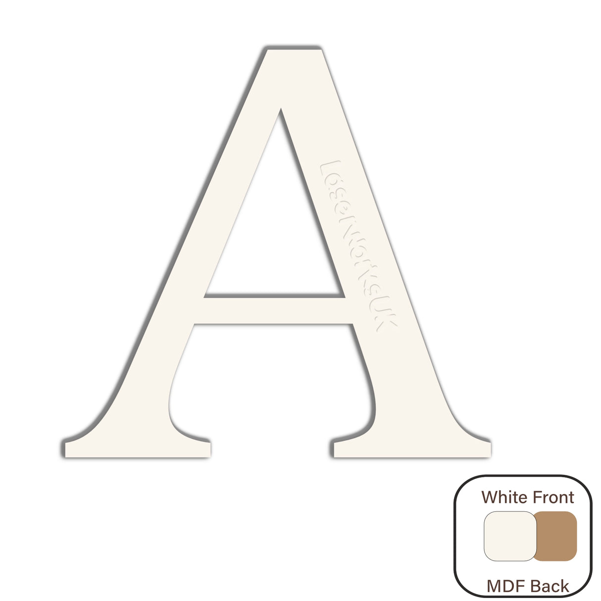 White Engraved Wooden Alphabet Letters - Laserworksuk