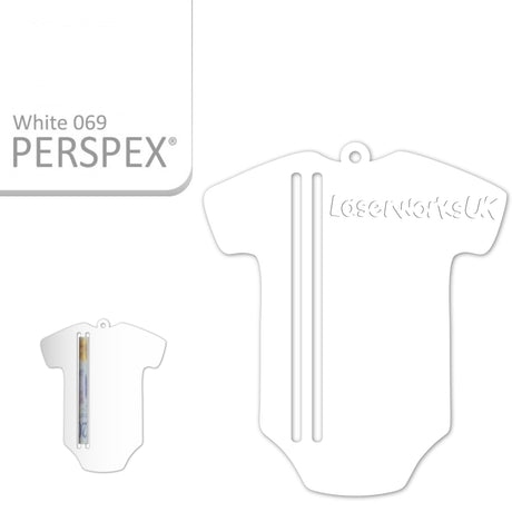 Acrylic Baby Vest - Bodysuit Money Holder Blanks (Pack of 5) - Laserworksuk