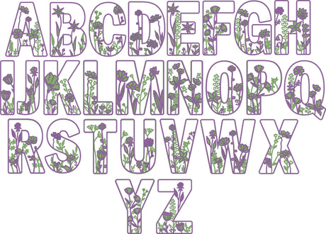 Wild Flower Alphabet Theme Layered Letters - Full Alphabet Available - Laserworksuk