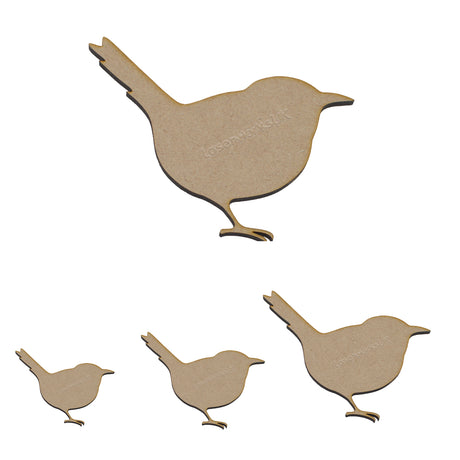 Wren MDF Wood Bird Shape - Laserworksuk