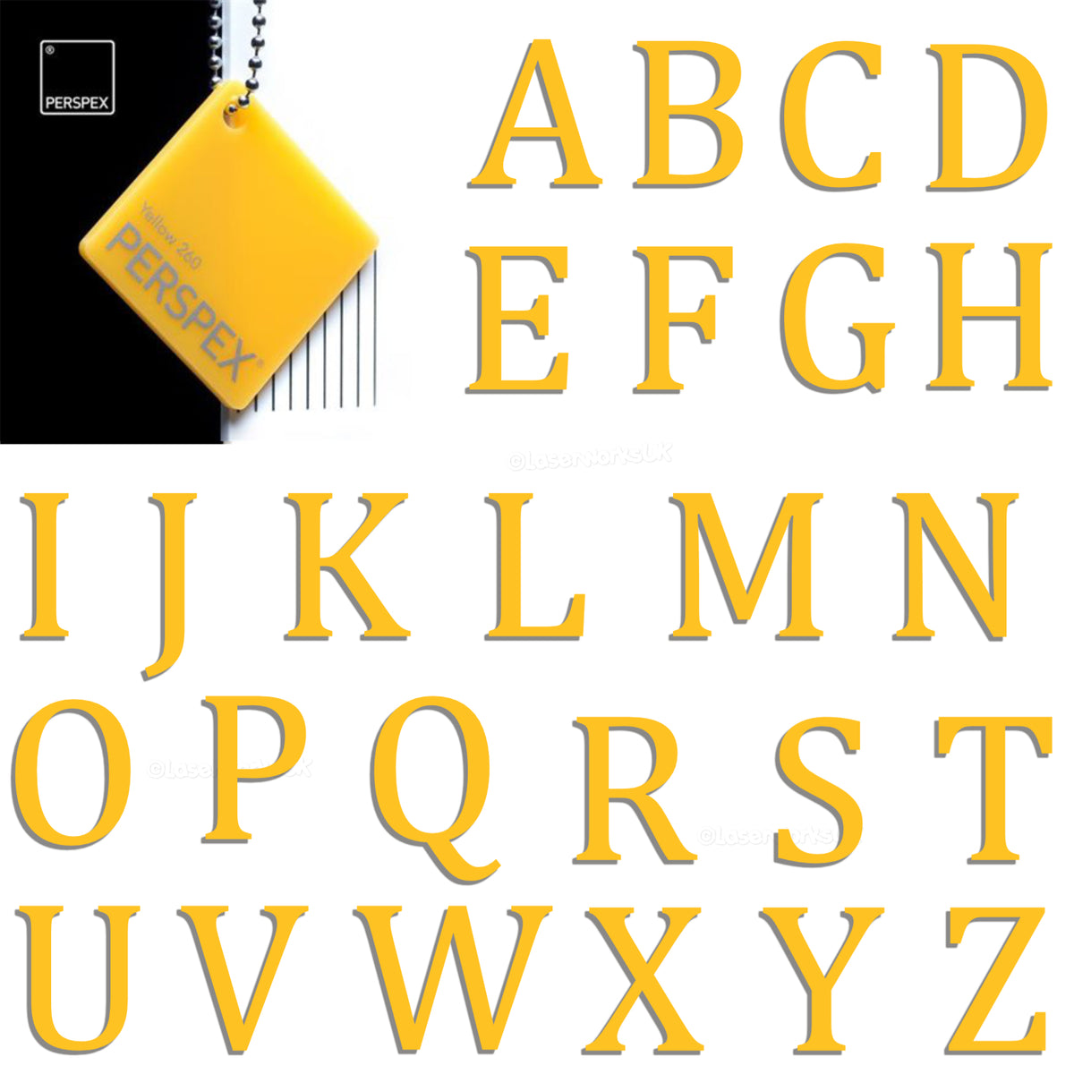 Acrylic 7.5cm High Letters & Numbers - 40+ Colours - Multi Buy Discounts - Laserworksuk