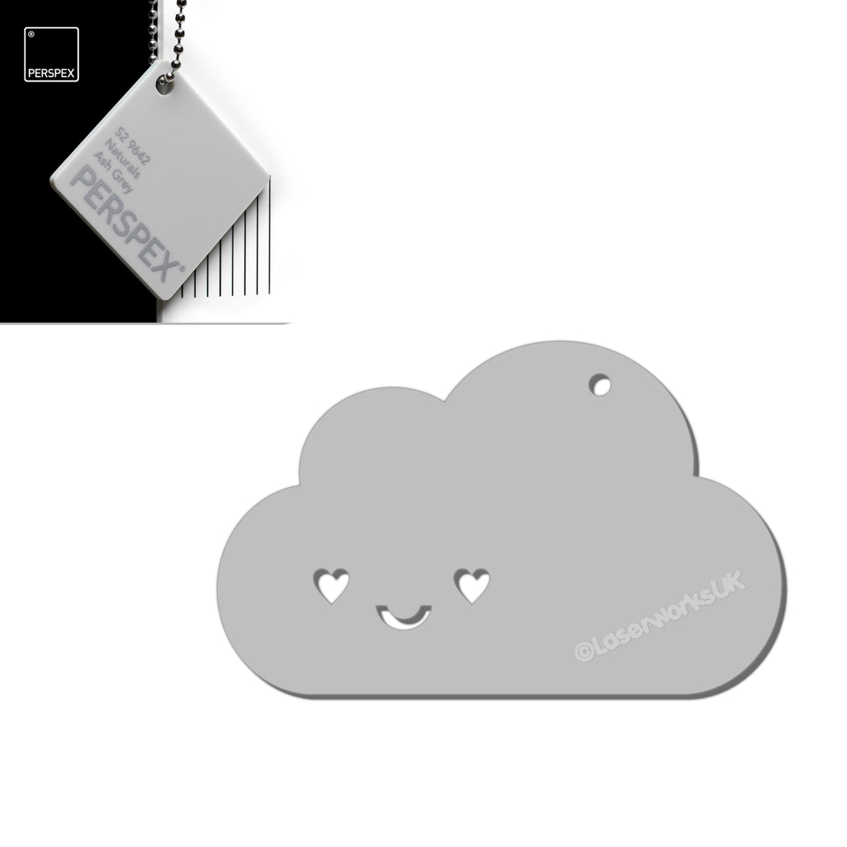 Custom Kawaii Happy Cloud Acrylic Keyring – 40+ Colours Available