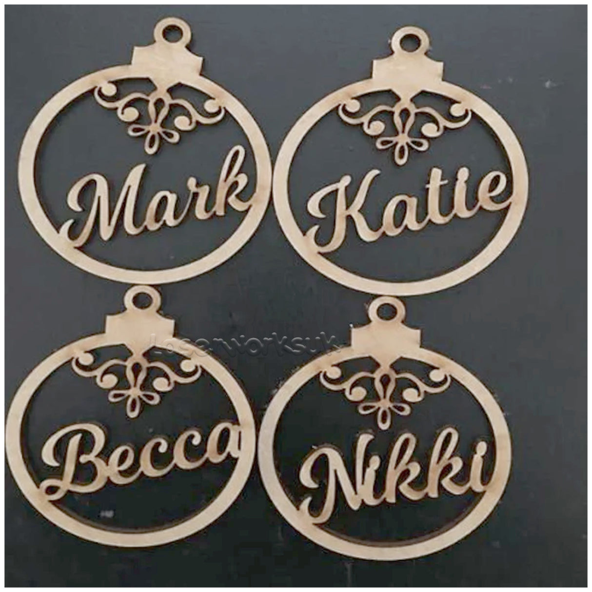 Personalised Christmas Tree Baubles - LaserworksUK