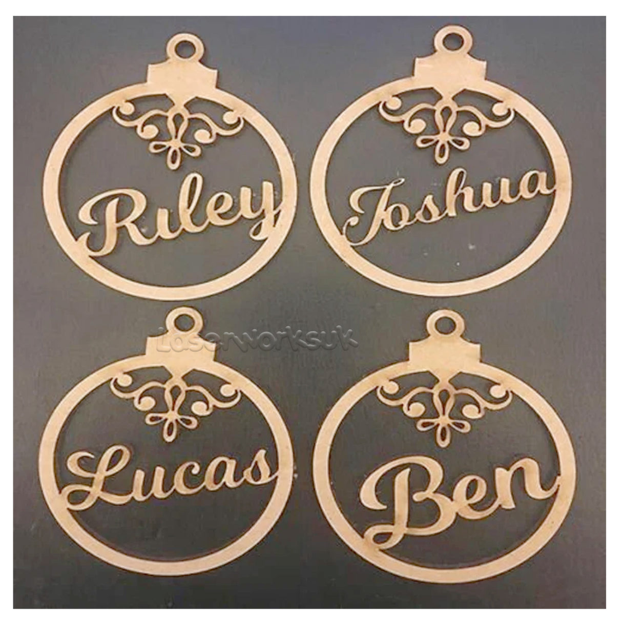 Personalised Christmas Tree Baubles - LaserworksUK