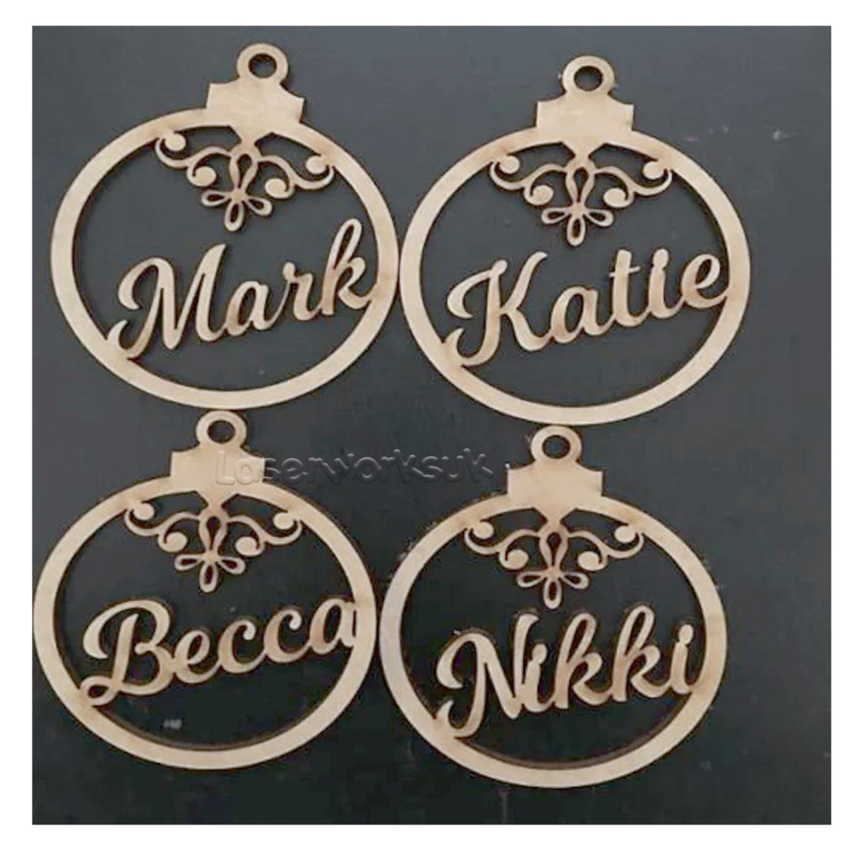 Personalised Christmas Tree Baubles - LaserworksUK