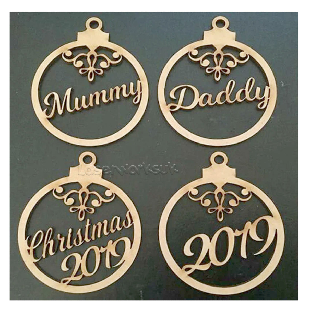 Personalised Christmas Tree Baubles - LaserworksUK