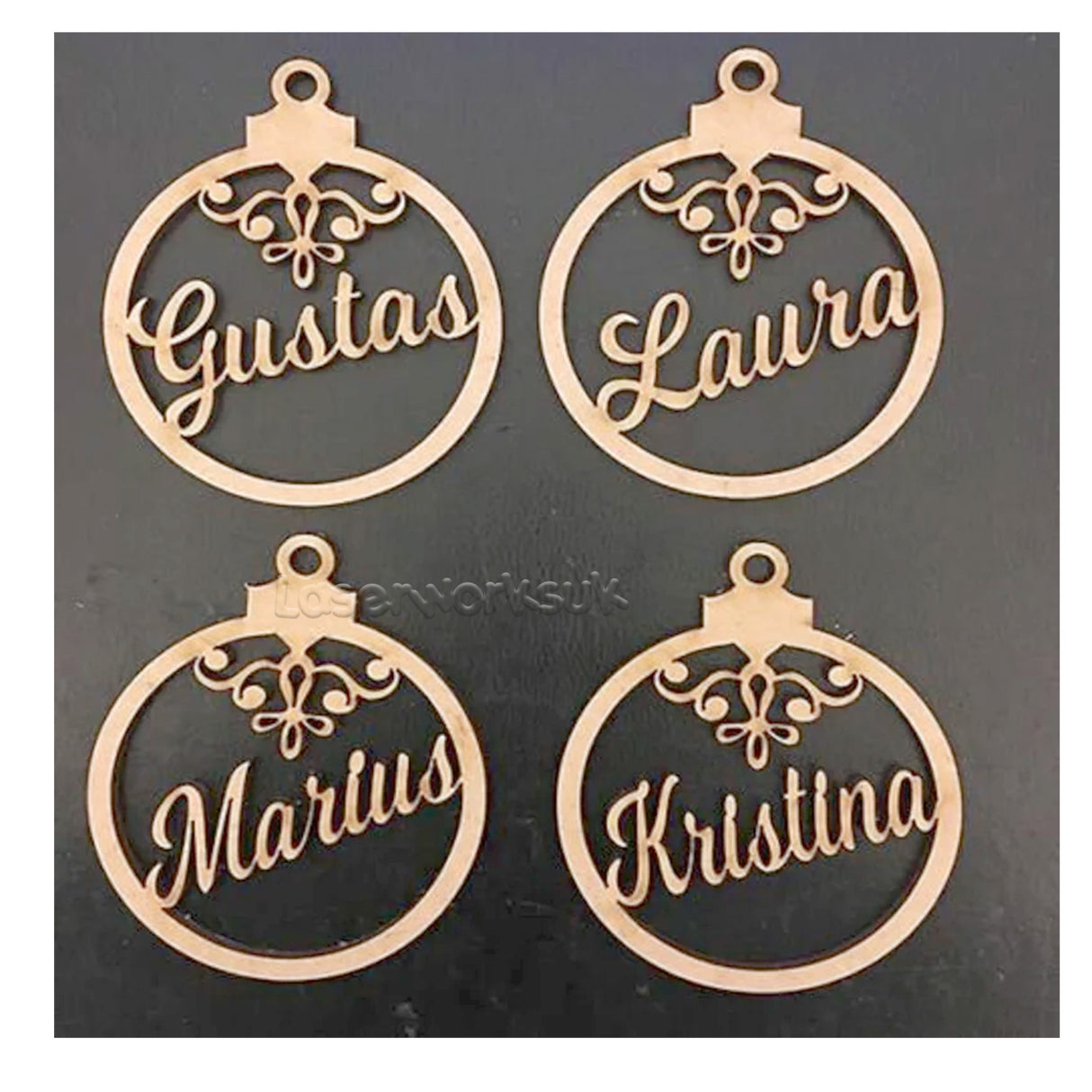 Personalised Christmas Tree Baubles - LaserworksUK