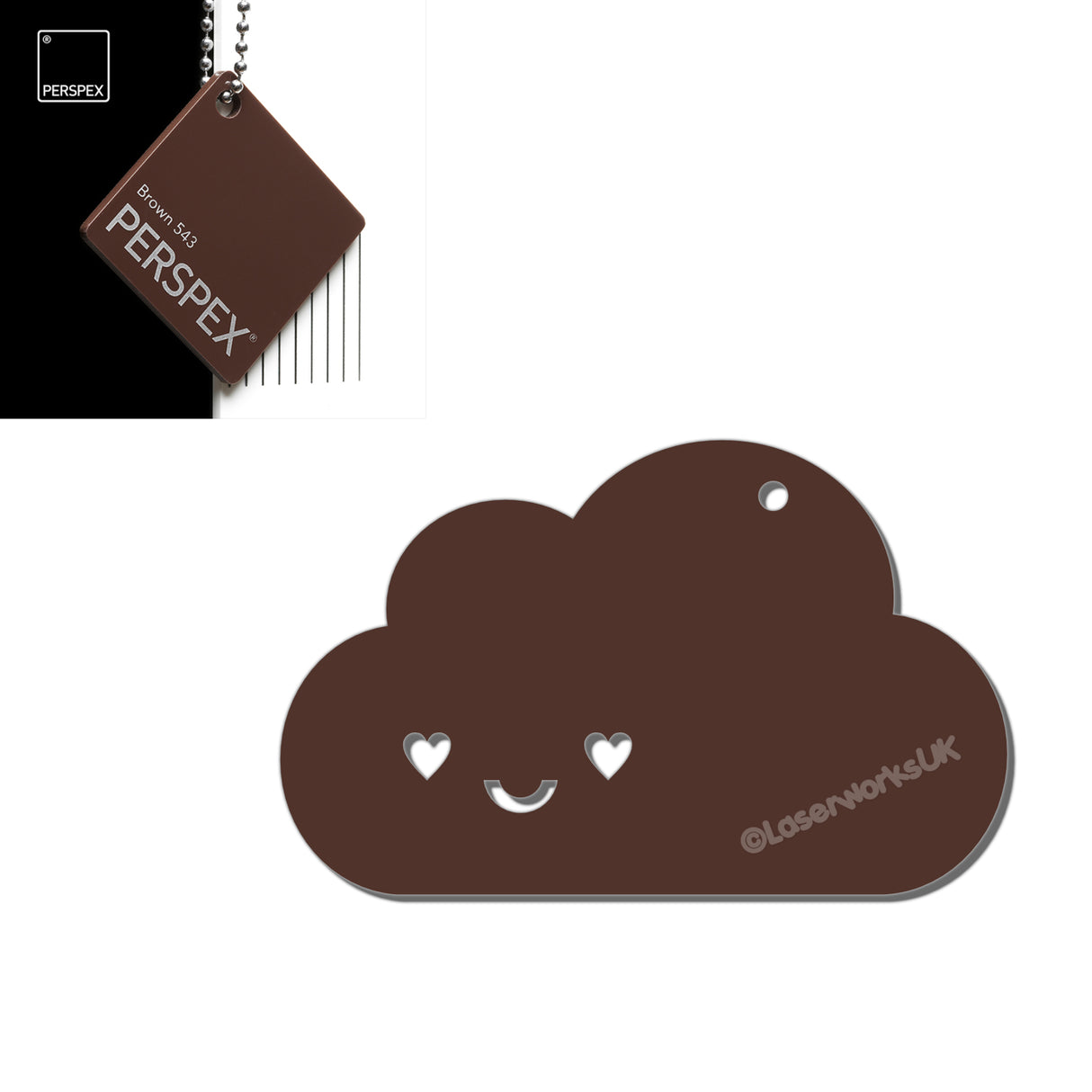 Custom Kawaii Happy Cloud Acrylic Keyring – 40+ Colours Available