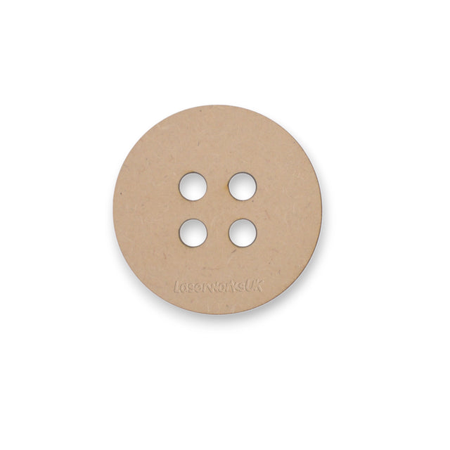 Button MDF Craft Shapes -Wooden Button Blank, Tags, - LaserworksUK