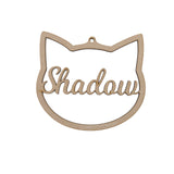 Cat Face Shaped Baubles - Personalised Names - LaserworksUK