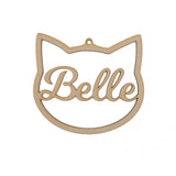 Cat Face Shaped Baubles - Personalised Names - LaserworksUK