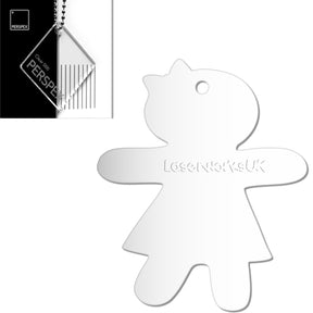 Acrylic Christmas Gingerbread Girl Decorations (Pack of 12) - Laserworksuk