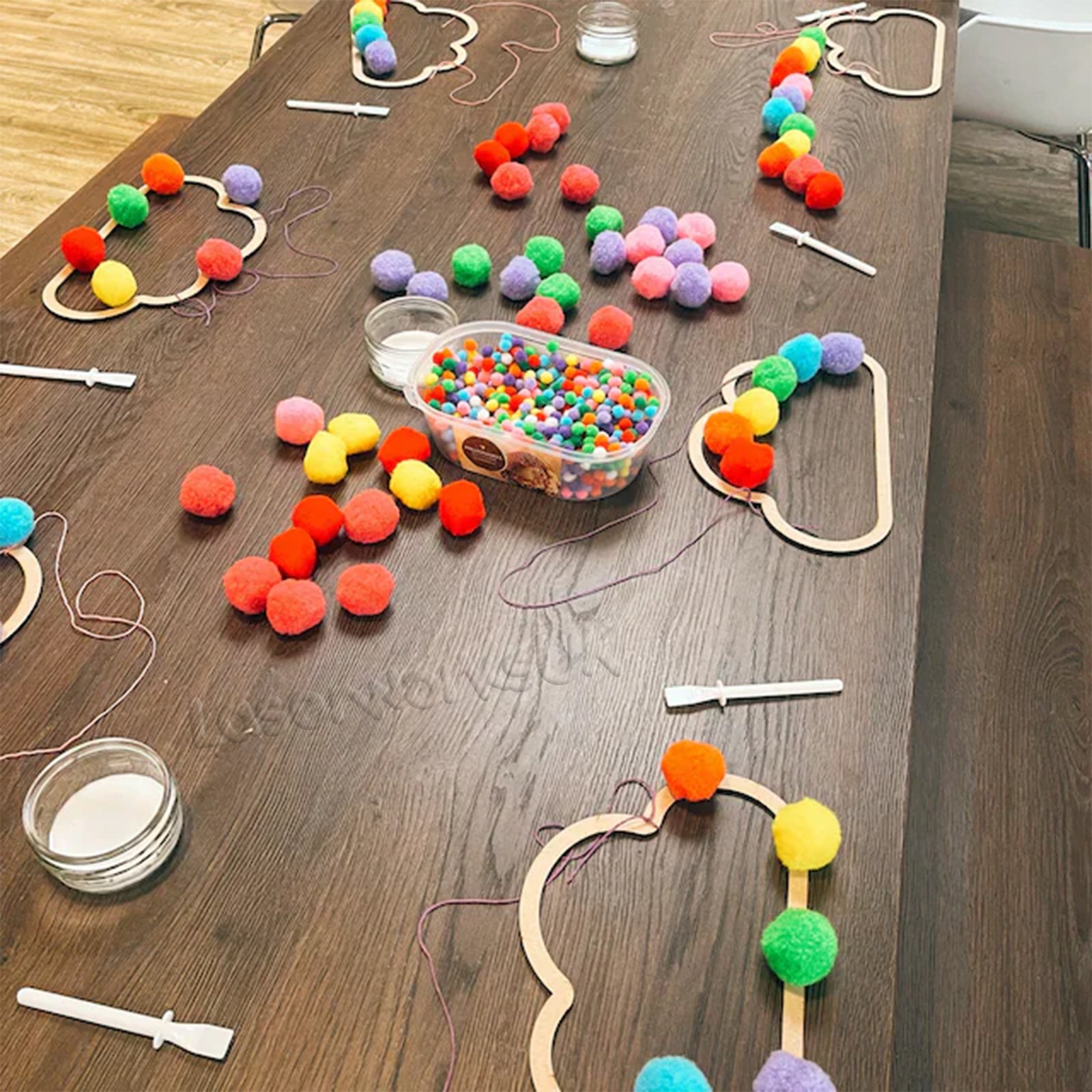 Cloud Outline Shapes | Hanging Mobile Dreamcatcher - LaserworksUK