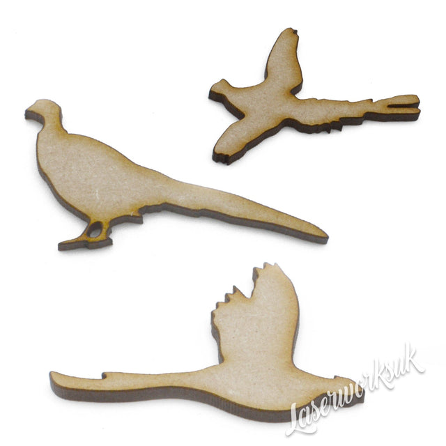 Pheasant MDF Craft Shapes | Wooden Game Bird Embellishment - Laserworksuk