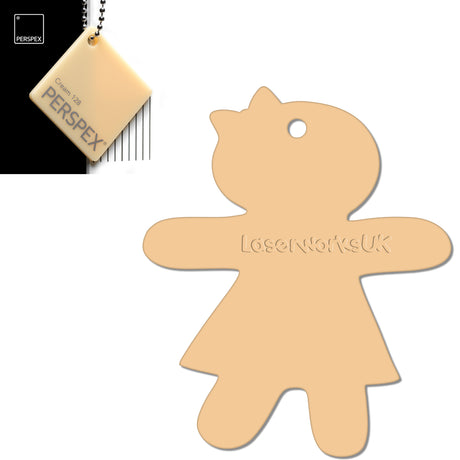 Acrylic Christmas Gingerbread Girl Decorations (Pack of 12) - Laserworksuk