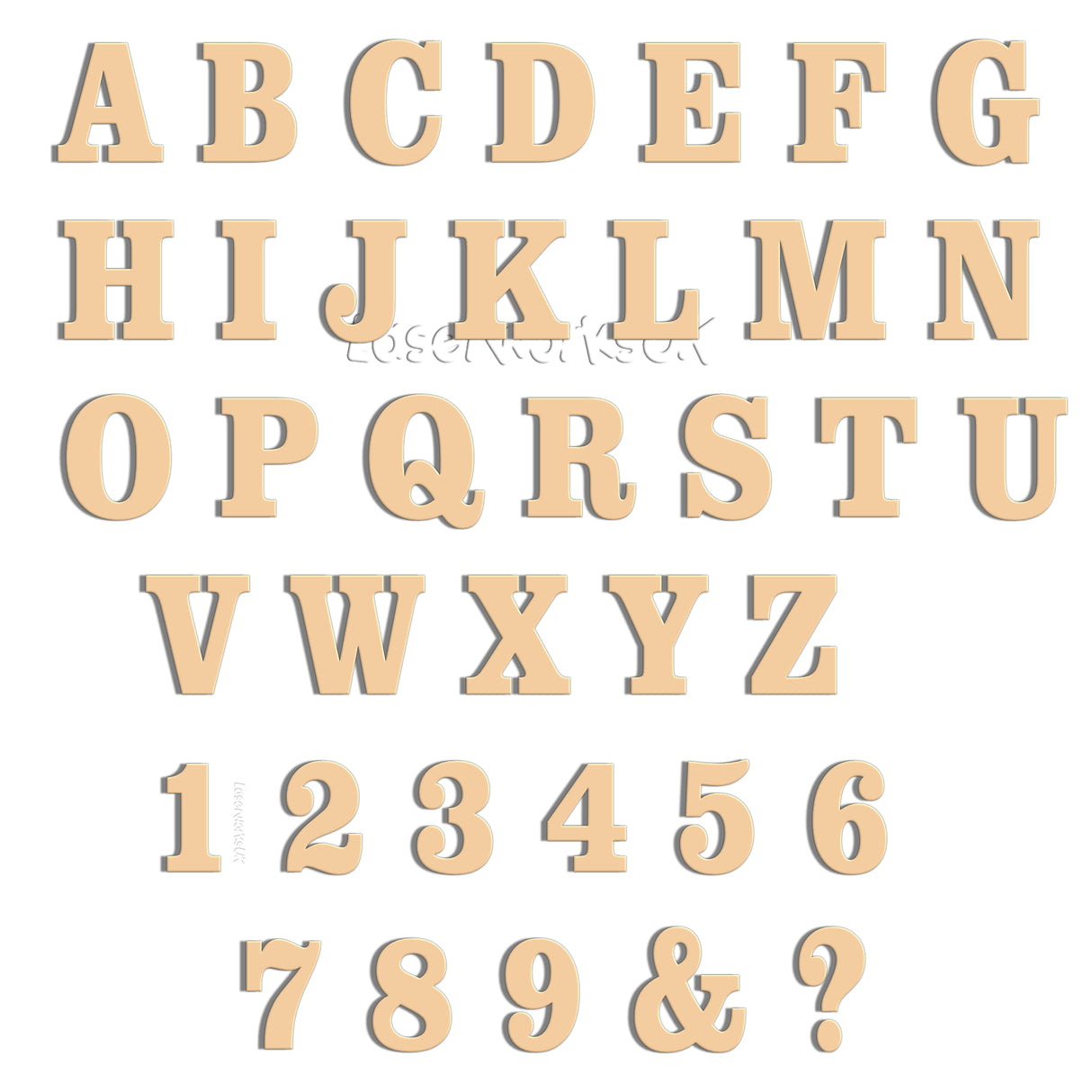 Acrylic 4cm High Letters & Numbers - 40 Colours - Multi Buy Discounts - Laserworksuk