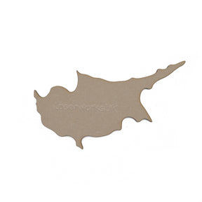 Wooden Cyprus Maps - Cypriot Map Outline Shapes - LaserworksUK