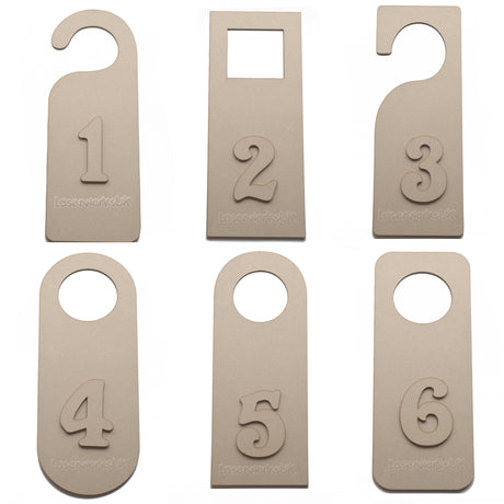 3x Door Handle Signs - Blank Hangers - LaserworksUK