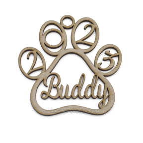 Personalised Dog Paw Christmas Bauble - Xmas Tree Decorations - LaserworksUK