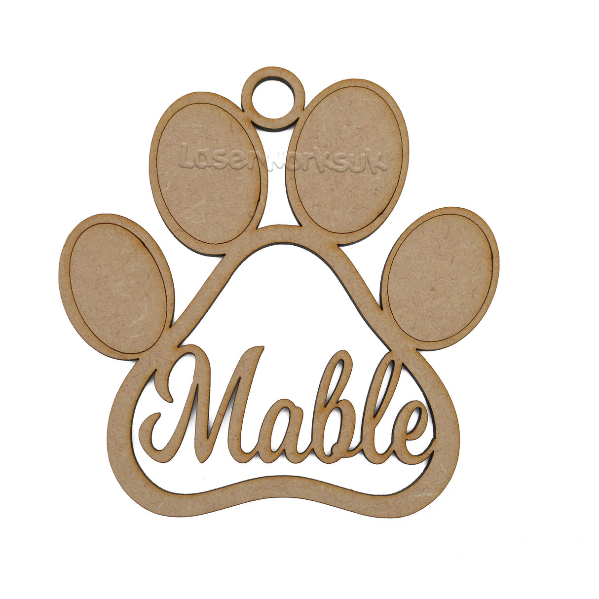 Dog Paw Christmas Bauble - Personalised Christmas Tree Decoration - LaserworksUK