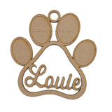 Dog Paw Christmas Bauble - Personalised Christmas Tree Decoration - LaserworksUK