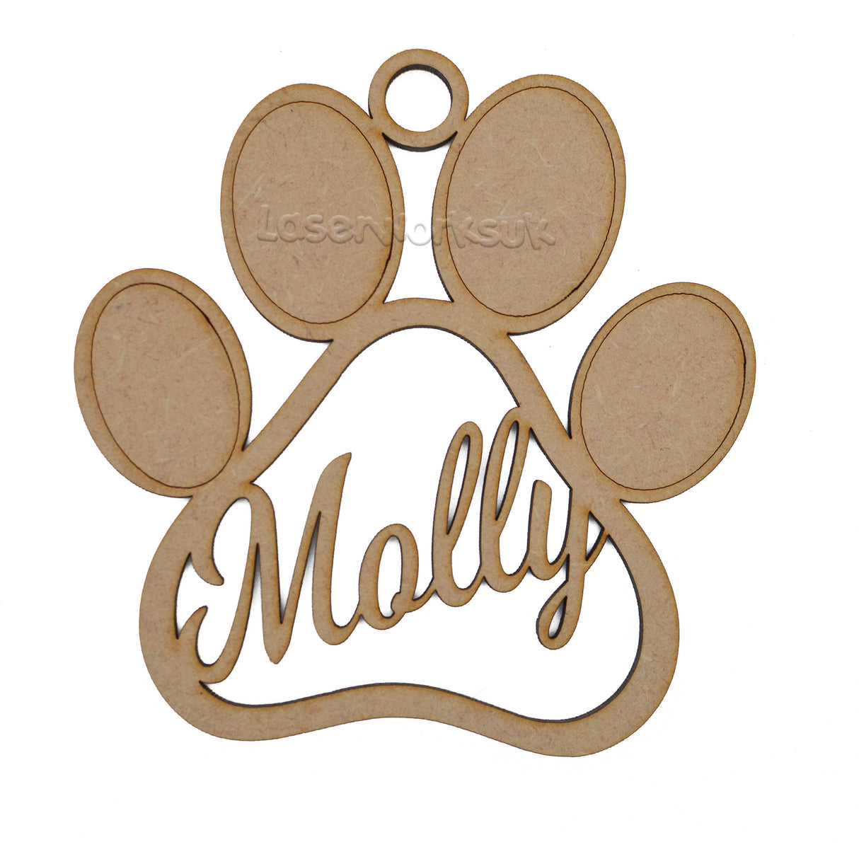 Dog Paw Christmas Bauble - Personalised Christmas Tree Decoration - LaserworksUK