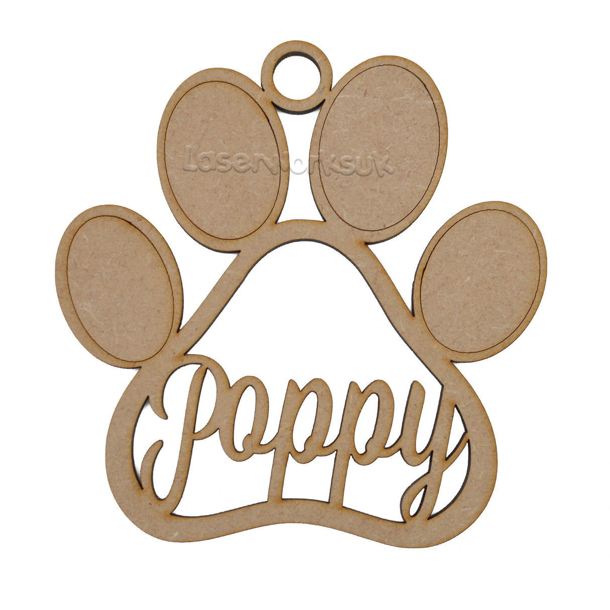 Dog Paw Christmas Bauble - Personalised Christmas Tree Decoration - LaserworksUK