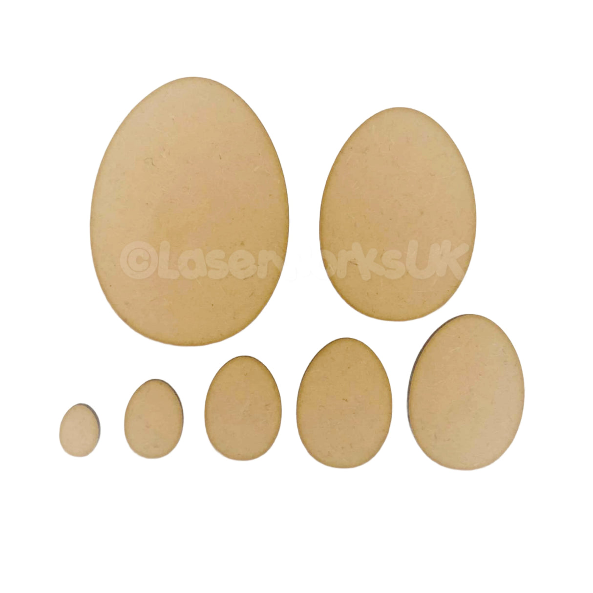 Blank Easter Eggs Craft Shapes - MDF Wooden Blank Tags Decoration - LaserworksUK