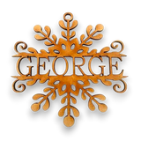 Personalised Snowflake Christmas Tree Bauble - With Hanging Hole - LaserworksUK