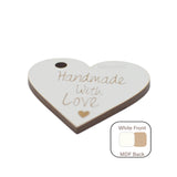 10 x Handmade with love Gift Tags - Engraved Hearts - Laserworksuk