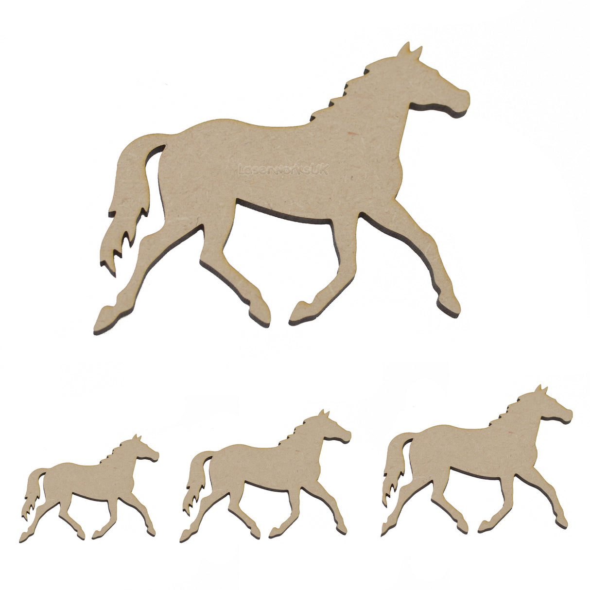 Wooden Horse MDF Craft Shapes - LaserworksUK