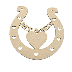 Mr & Mrs Horseshoe | Bride Wedding Gift - LaserworksUK