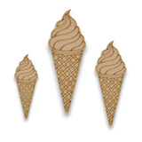 Ice Cream Cone Wooden Cutout - Summer Crafts - LaserworksUK