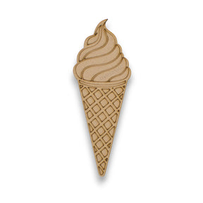 Ice Cream Cone Wooden Cutout - Summer Crafts - LaserworksUK