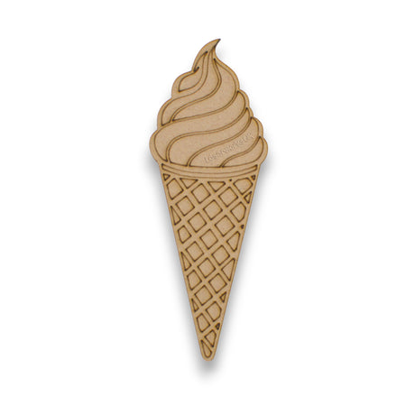 Ice Cream Cone Wooden Cutout - Summer Crafts - LaserworksUK