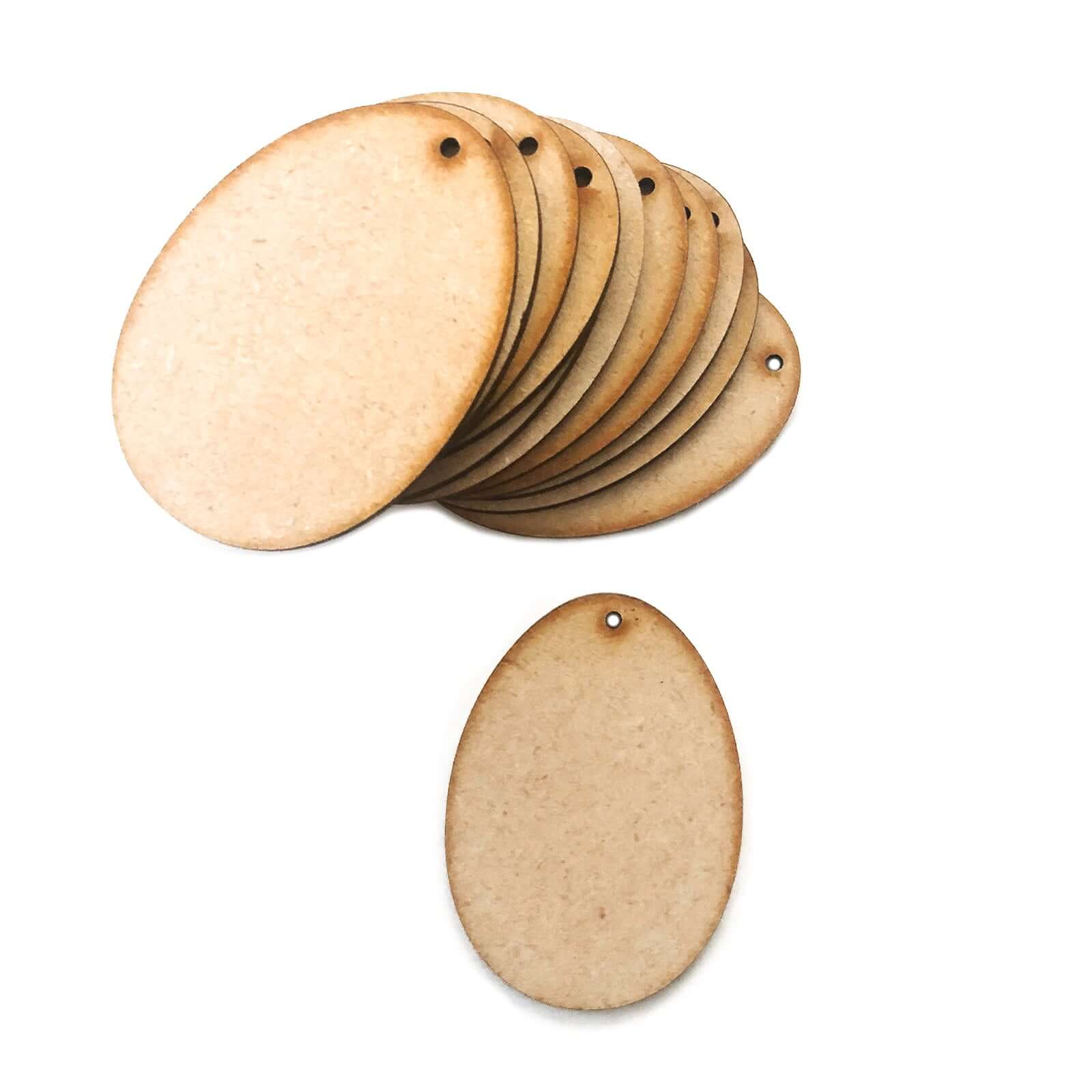 12 Easter Egg Craft Shapes - MDF Wooden Eggs - Tags - Embellishments - LaserworksUK
