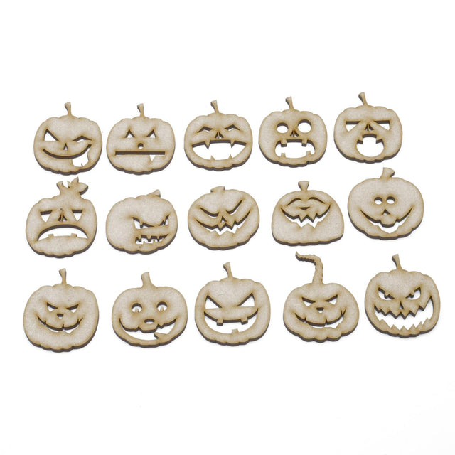 15 x Halloween Pumpkins Mixture of Scary face Shapes - Laserworksuk