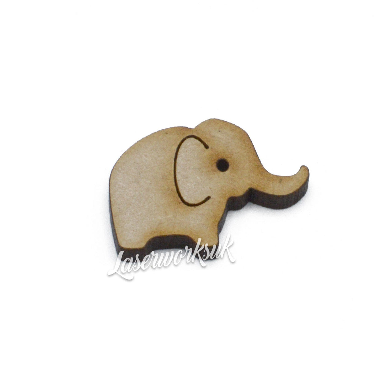 15x Wooden Craft Elephant Shapes - Laserworksuk