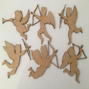 6 x Cherubs Cupid Cutout Angel Shapes | MDF Craft Blanks - LaserworksUK