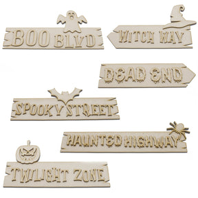6x Halloween 3D Direction Signpost Signs - LaserworksUK