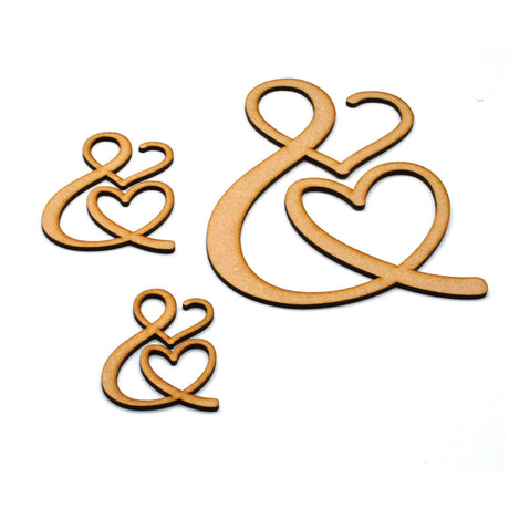 Ampersand & Sign - Laser Cut 3mm Ampersand - 5cm - 40cm High - LaserworksUK