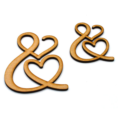 Ampersand & Sign - Laser Cut 3mm Ampersand - 5cm - 40cm High - LaserworksUK